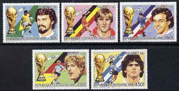 Central African Republic 1986 Football World Cup perf set of 5 unmounted mint SG 1215-18