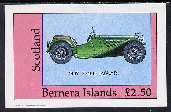 Bernera 1982 Sports Cars (1937 Jaguar) imperf deluxe sheet (£2.50 value) unmounted mint