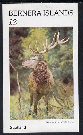 Bernera 1981 Deer #1 imperf deluxe sheet (£2 value) unmounted mint