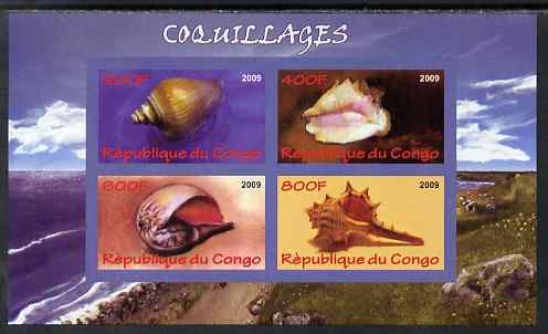 Congo 2009 Shells imperf sheetlet containing 4 values unmounted mint