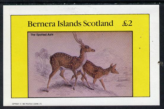 Bernera 1982 Animals (Axis) imperf deluxe sheet (£2 value) unmounted mint