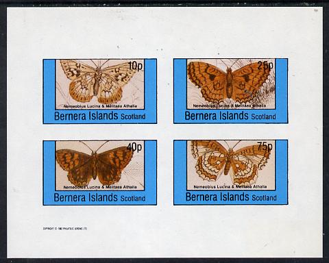 Bernera 1982 Butterflies (Nemeobius L & Melitaea A) imperf,set of 4 values (10p to 75p) unmounted mint