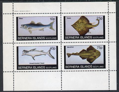 Bernera 1982 Fish (Bass, Skate, Gazer & Monkfish) perf,set of 4 values (10p to 75p) unmounted mint