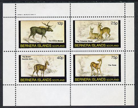 Bernera 1982 Animals (Elk, Axis etc) perf,set of 4 values (10p to 75p) unmounted mint