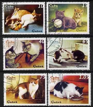 Cuba 2009 Domestic Cats perf set of 6 fine cto used