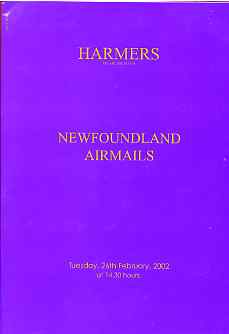 Auction Catalogue - Newfoundland & Airmails - Harmers 26 Feb 2002 - The Cyril Harmer coll - catalogue only