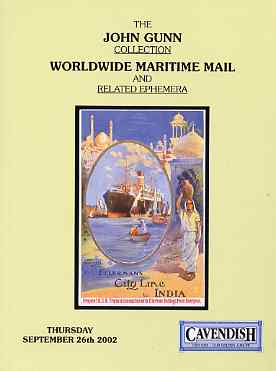 Auction Catalogue - Worldwide Maritime Mail - Cavendish 26 Sept 2002 - The John Gunn coll - catalogue only