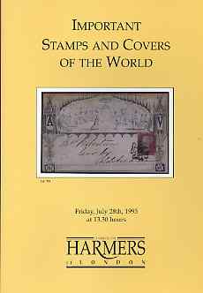 Auction Catalogue - World - Harmers 28 July 1995 - Important Stamps & Covers - catalogue only