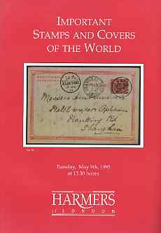 Auction Catalogue - World - Harmers 9 May 1995 - Important Stamps & Covers - catalogue only