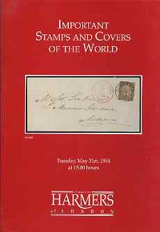 Auction Catalogue - World - Harmers 31 May 1994 - Important Stamps & Covers - catalogue only