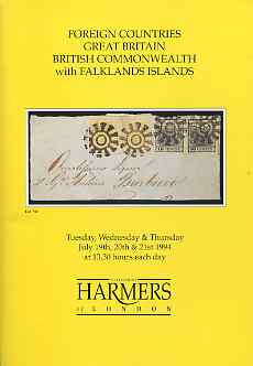 Auction Catalogue - Falkland Islands - Harmers 19-21 July 1994 - incl the E J Andrews coll - with prices realised (some ink notations)