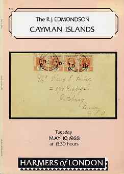 Auction Catalogue - Cayman Islands - Harmers 10 May 1988 - the R J Edmondson coll - with prices realised