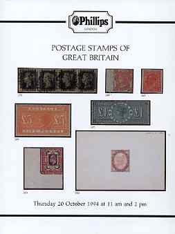 Auction Catalogue - GB Great Britain - Phillips 20 Oct 1994 - with prices realised