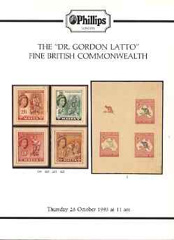 Auction Catalogue - British Commonwealth - Phillips 28 Oct 1983 - the Dr Fordon Latto coll - with prices realised (some ink notations)