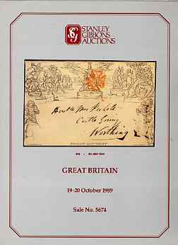 Auction Catalogue - GB Great Britain - Stanley Gibbons 19-20 Oct 1989 - incl Railway Stamps - catalogue only (few ink notations)