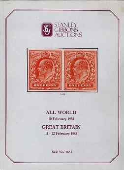 Auction Catalogue - GB Great Britain - Stanley Gibbons 10-12 Feb 1988 - plus All World sale - catalogue only