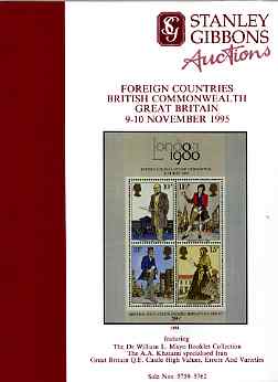 Auction Catalogue - GB Great Britain - Stanley Gibbons 9-10 Nov 1995 - incl the Mayo Booklet coll, Khatami's Iran & Castle errors (plus Commonwealth & Foreign) - catalogue only