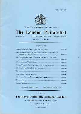 Literature - London Philatelist Vol 93 Number 1101-02 dated Sept-Oct 1984 - with articles relating to Curacao, Surinam & Comic Envelopes