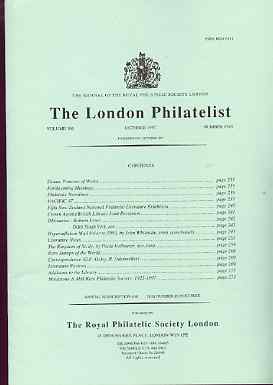 Literature - London Philatelist Vol 106 Number 1249 dated October 1997 - with articles relating to Inflation Mail & Sicily