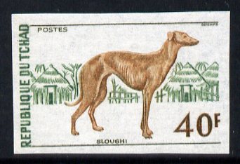 Chad 1972 Saluki Hound 40f IMPERF, unmounted mint, as SG 379