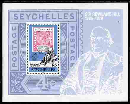 Seychelles 1979 Rowland Hill perf m/sheet overprinted SPECIMEN unmounted mint, SG MS 453s
