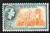 Barbados 1953-61 Sugar Cane 2c (wmk Script CA) unmounted mint SG 2930