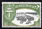 Brunei 1964-72 def $1 black & bronze-green glazed paper unmounted mint SG129a