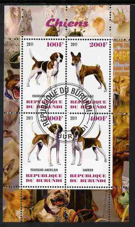 Burundi 2011 Dogs #7 perf sheetlet containing 4 values fine cto used