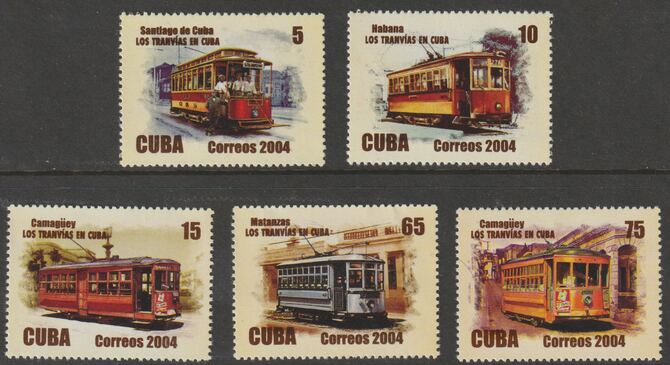 Cuba 2004 Trams perf set of 5 unmounted mint SG 4731-5
