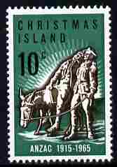 Christmas Island 1965 50th Anniversary of Gallipoli Landing 10c unmounted mint SG 21
