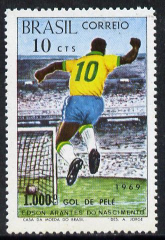 Brazil 1969 Football (Pele's 1,000th Goal) unmounted mint SG 1277*