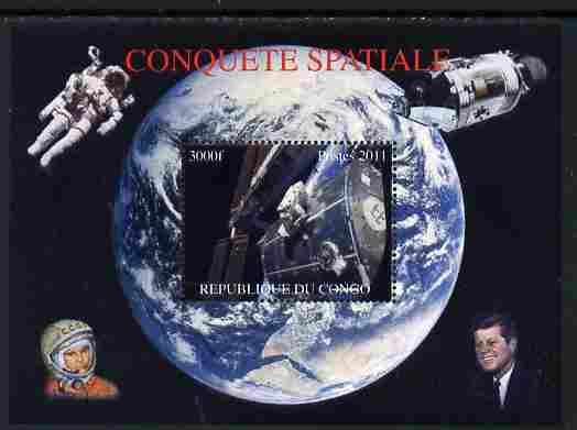 Congo 2011 Conquest of Space #1 perf m/sheet unmounted mint. Note this item is privately produced and is offered purely on its thematic appeal