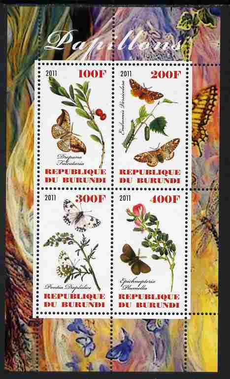Burundi 2011 Butterflies #3 perf sheetlet containing 4 values unmounted mint
