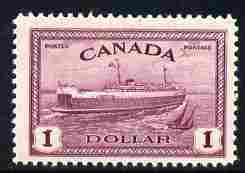 Canada 1946-47 KG6 Peace $1 Train Ferry unmounted mint SG 406