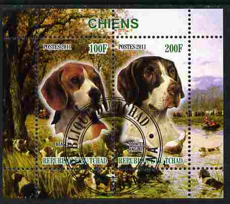 Chad 2011 Dogs perf sheetlet containing 2 values cto used