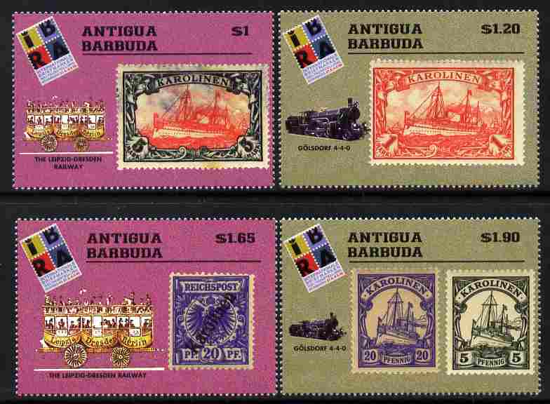 Antigua 1999 IBRA 99 Stamp Exhibition perf set of 4 unmounted mint SG 2894-97