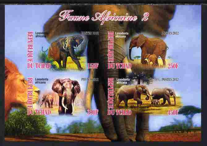 Chad 2012 African Fauna #02 imperf sheetlet containing 4 values unmounted mint