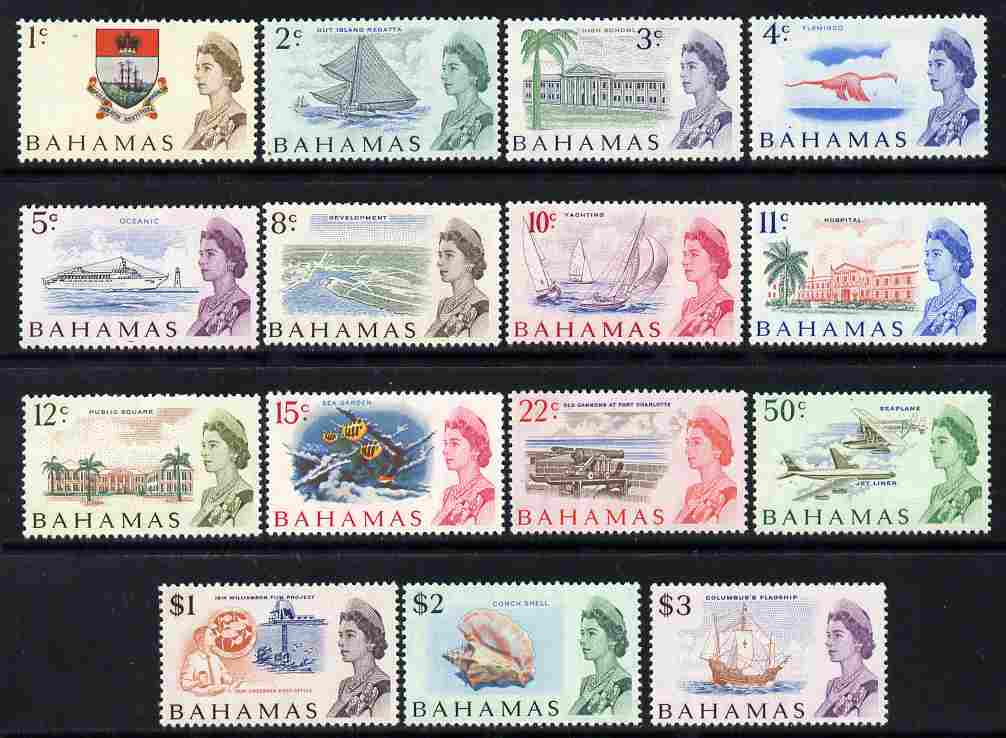 Bahamas 1967-71 New Currency definitive set complete 15 values unmounted mint, SG 295-309