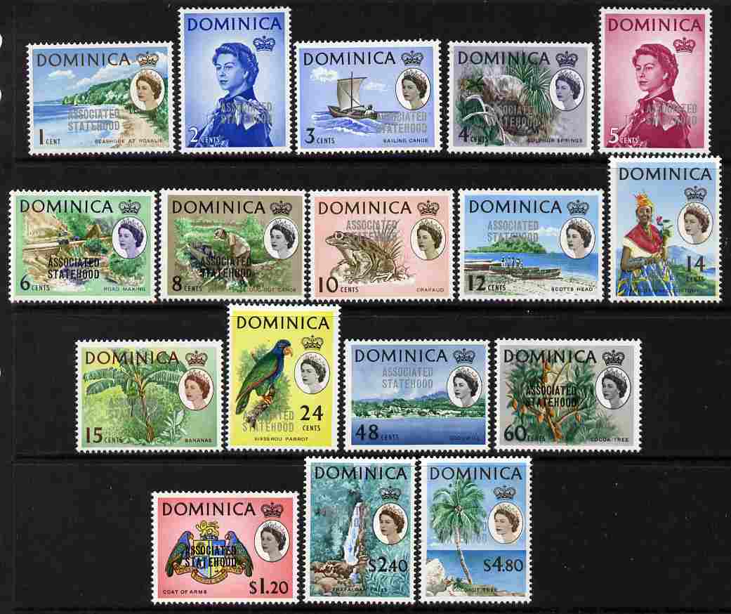 Dominica 1968 Associated Statehood definitive set 17 values complete unmounted mint SG 214-31