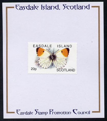 Easdale 1996 Butterflies - 20p Orange-Tip mounted on Publicity proof card issued by the Easdale Stamp Promotion Council