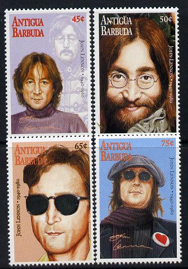 Antigua 1995 15th Death Anniversary of John Lennon perf set of 4 unmounted mint SG 2255-58