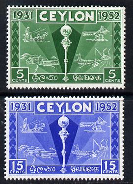 Ceylon 1952 Colombo Plan Exhibition set of 2 unmounted mint SG 431-2