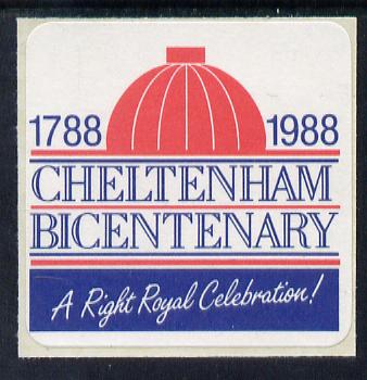 Cinderella - GB Great Britain 1988 Cheltenham Bicentenary self adhesive Exhibition label