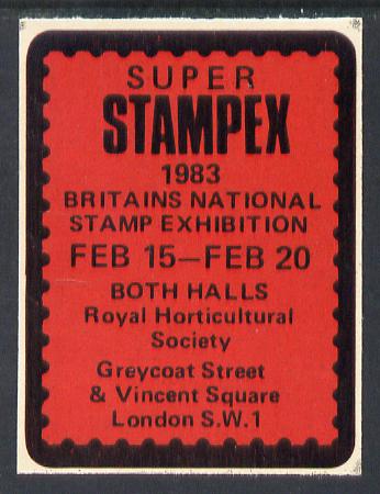Cinderella - GB Great Britain 1983 Super Stampex self adhesive Exhibition label