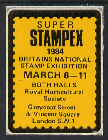 Cinderella - GB Great Britain 1984 Super Stampex self adhesive Exhibition label