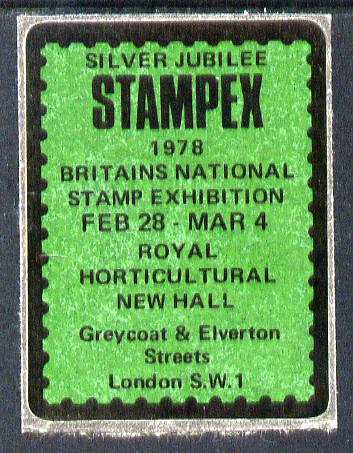 Cinderella - GB Great Britain 1978 Silver Jubilee Stampex self adhesive Exhibition label