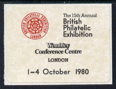 Cinderella - GB Great Britain 1980 British Philatelic Exhibition self adhesive label