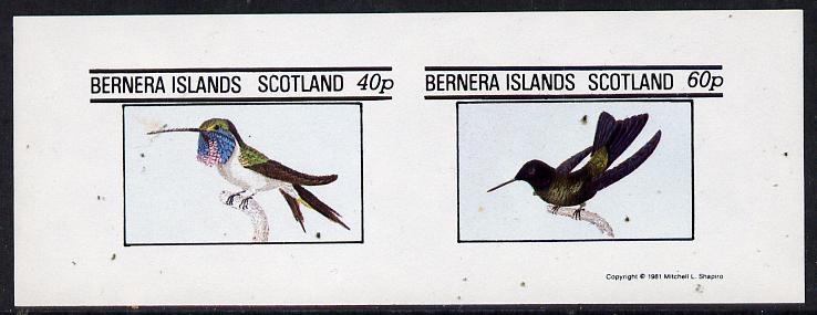 Bernera 1981 Birds #03 (Humming Birds) imperf,set of 2 values (40p & 60p) unmounted mint