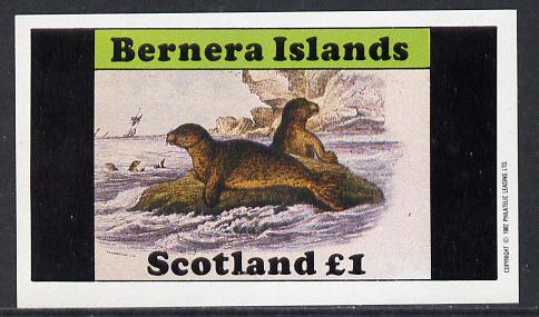 Bernera 1982 Animals (Seals) imperf souvenir sheet (£1 value) unmounted mint