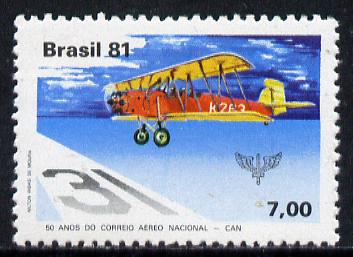 Brazil 1981 50th Anniversary of National Airmail Service unmounted mint, SG 1905